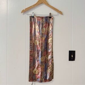 Vintage Oscar De La Renta Metallic Floral Scarf